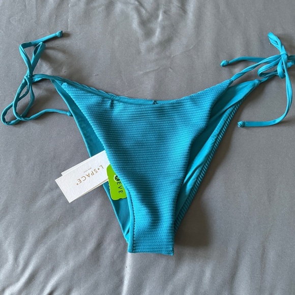 l*space | NWT Pointelle Rib Lennox Classic Bikini Bottom Blue Size Large - Picture 2 of 6